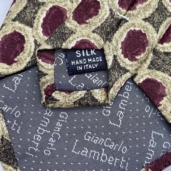 Lamberti Men’s Multicolor 100% Silk Necktie Handmade In Italy 58 x 3.75 inches - Picture 5 of 7